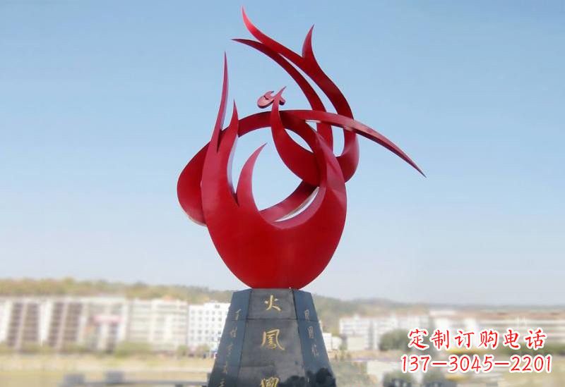 湖州凤凰雕塑——点缀不锈钢公园