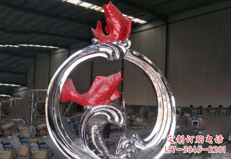 湖州不锈钢跃龙门雕塑——浪漫传奇的见证