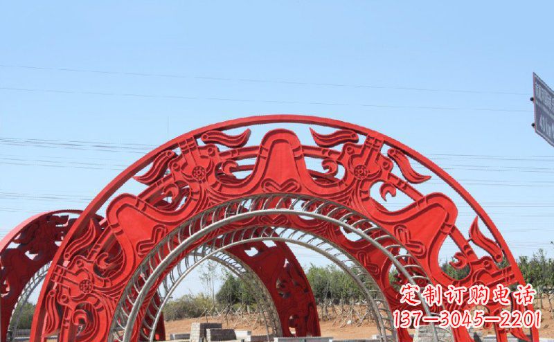 湖州不锈钢拱门雕塑美丽的艺术精品