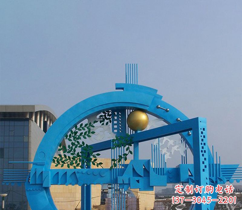 湖州不锈钢拱桥雕塑美丽的艺术品