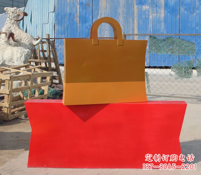 湖州精美不锈钢购物袋雕塑