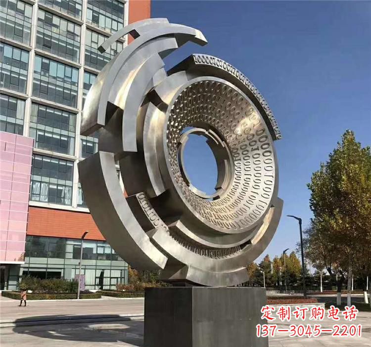 湖州不锈钢齿轮雕塑流动的美丽