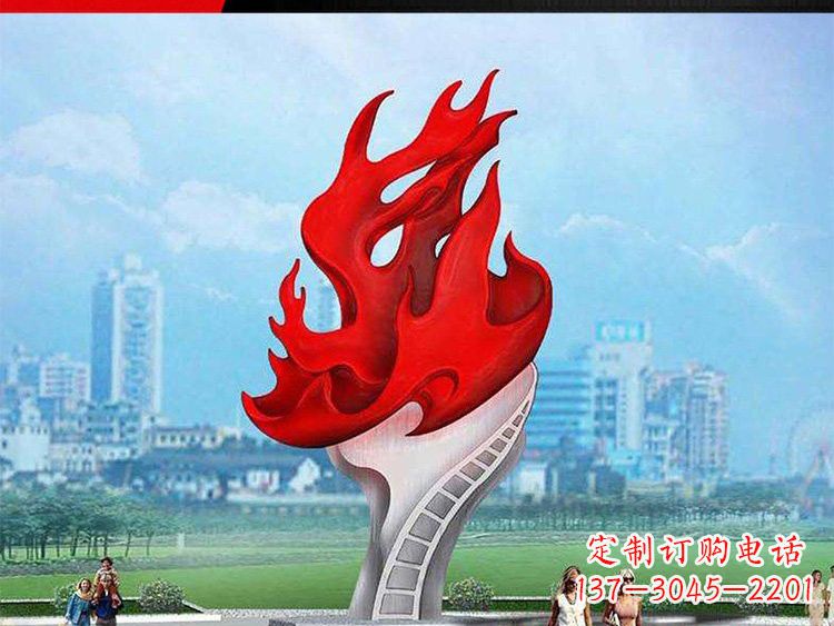 湖州不锈钢火炬雕塑——激发民族自信的象征