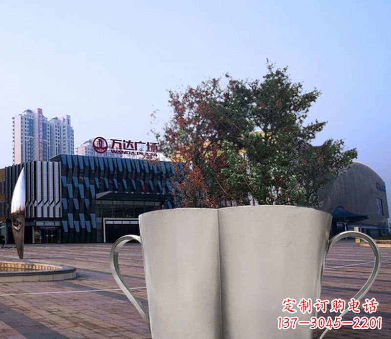 湖州不锈钢花盆雕塑带来精致的艺术感受