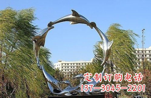 湖州不锈钢海豚雕塑美的化身