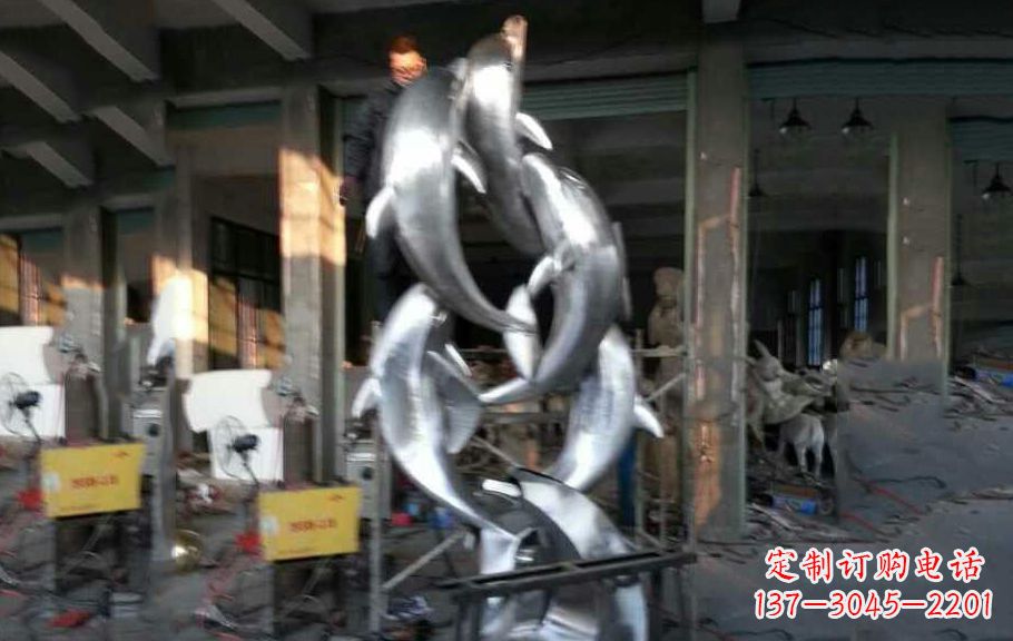 湖州不锈钢海豚雕塑漂亮的海洋艺术品