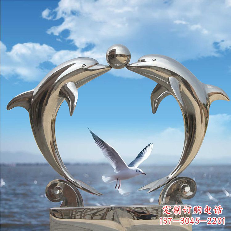 湖州不锈钢海豚雕塑精美的海洋之美