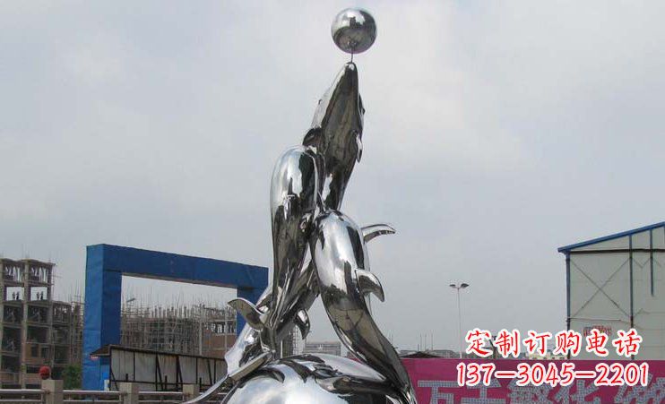 湖州不锈钢海豚雕塑海洋之美的象征