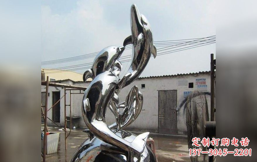 湖州海豚之美——不锈钢海豚雕塑