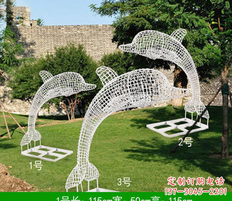 湖州不锈钢海豚组合雕塑精美的艺术品