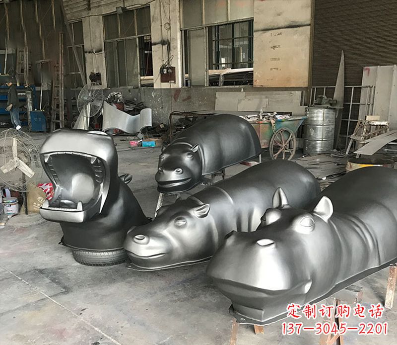 湖州不锈钢河马雕塑——艺术与自然的完美结合