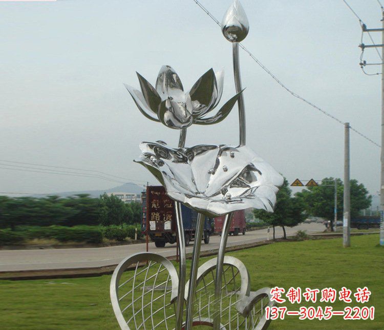 湖州精美不锈钢荷叶雕塑