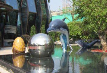 湖州不锈钢海豚景观雕塑创造精美绝伦的企业公园