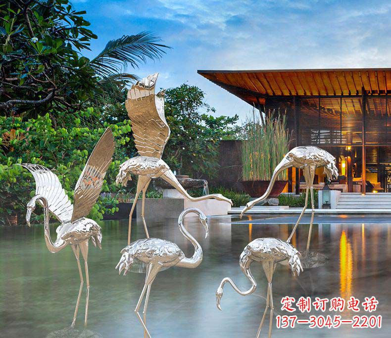 湖州精美不锈钢火烈鸟雕塑