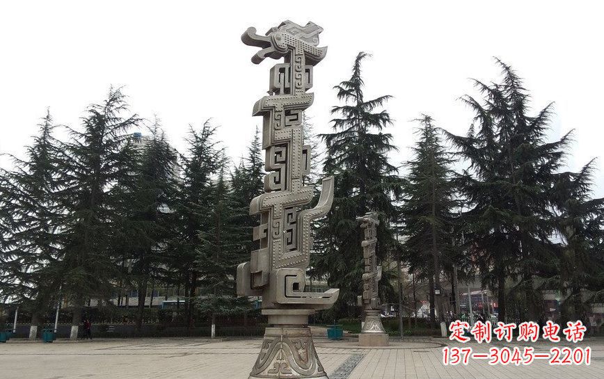 湖州不锈钢龙柱雕塑引领公共景观