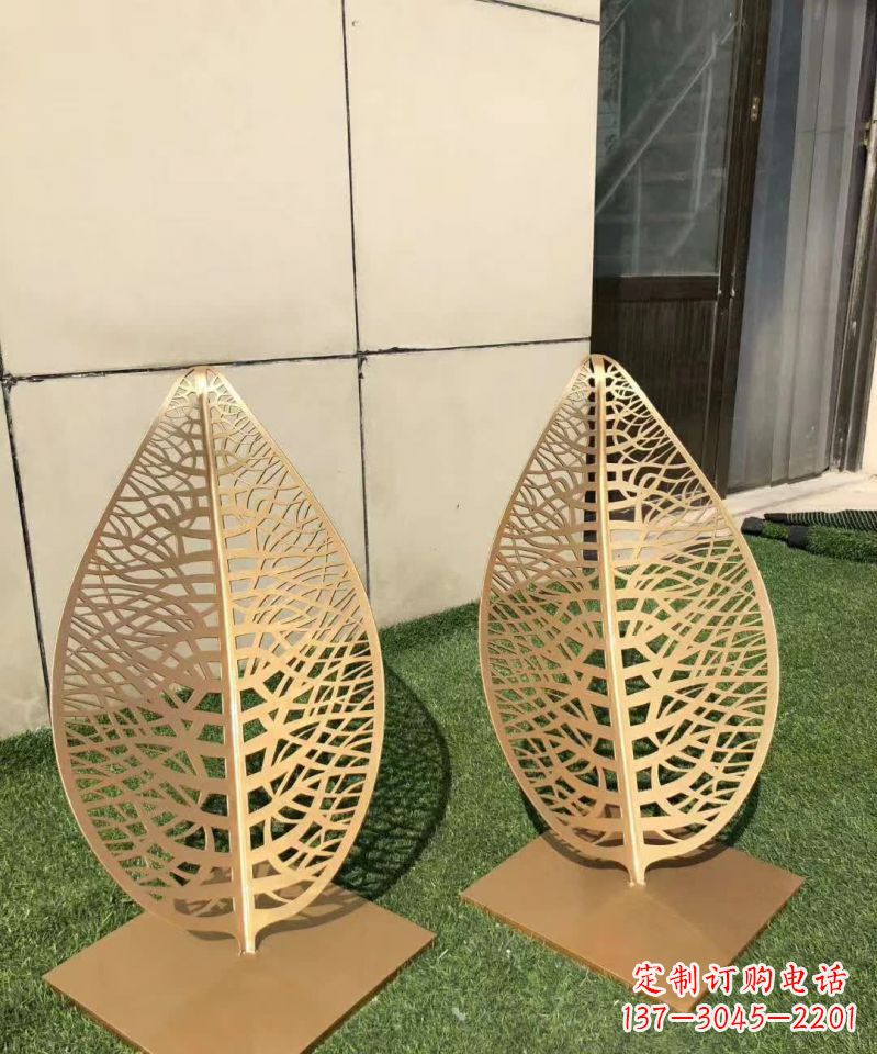 湖州不锈钢树叶雕塑,精致典雅