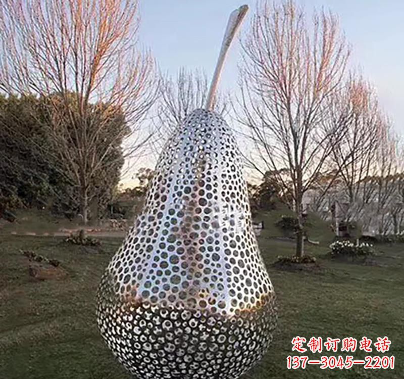 湖州不锈钢镂空水果雕塑精美绝伦
