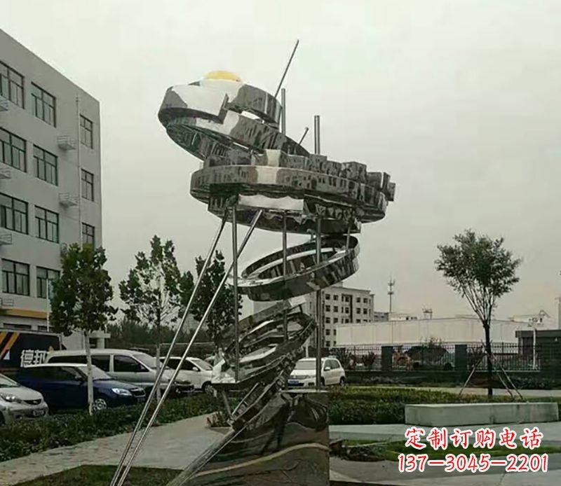 湖州不锈钢螺旋戒指雕塑令人惊叹的美学之作
