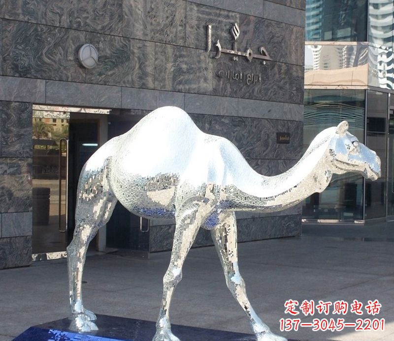 湖州不锈钢骆驼雕塑精美外形折射古朴美感