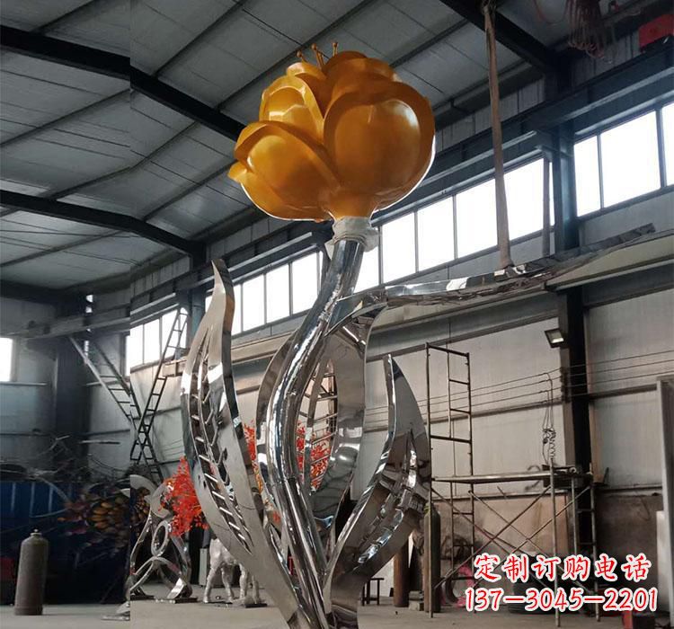 湖州不锈钢玫瑰花雕塑一款非凡的艺术品