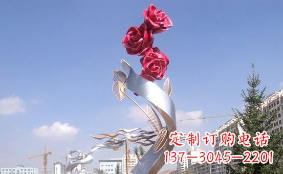 湖州不锈钢玫瑰雕塑精致的艺术之美