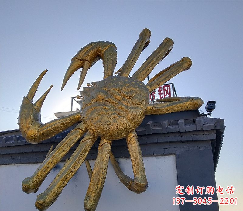 湖州不锈钢螃蟹雕塑精美而又经久不衰
