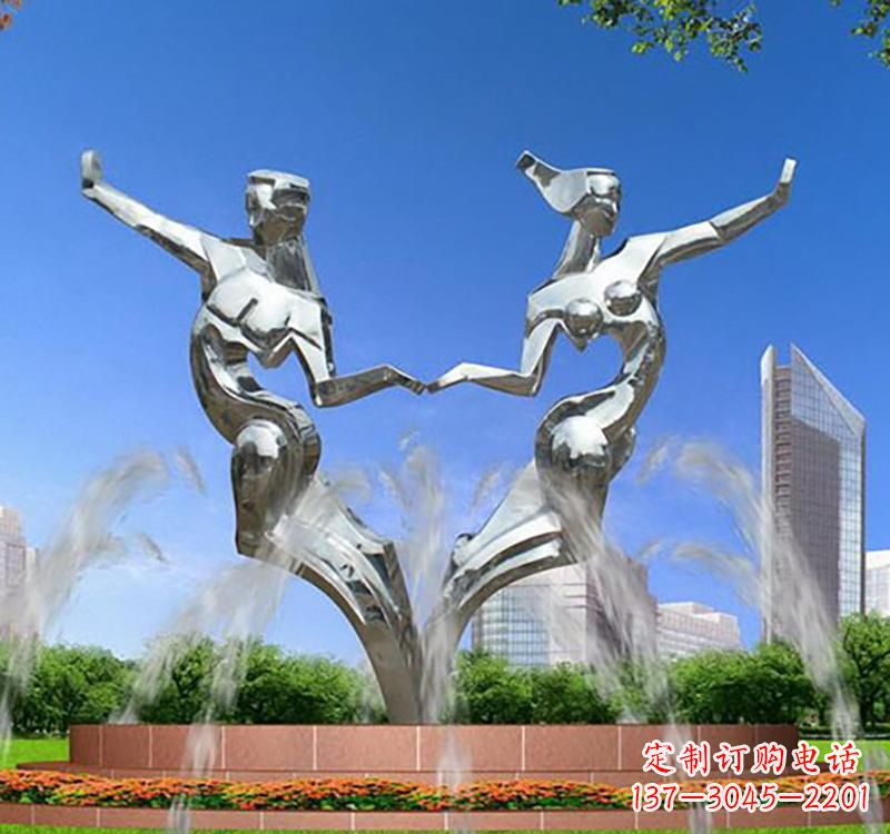 湖州不锈钢情侣雕塑浪漫永恒的象征