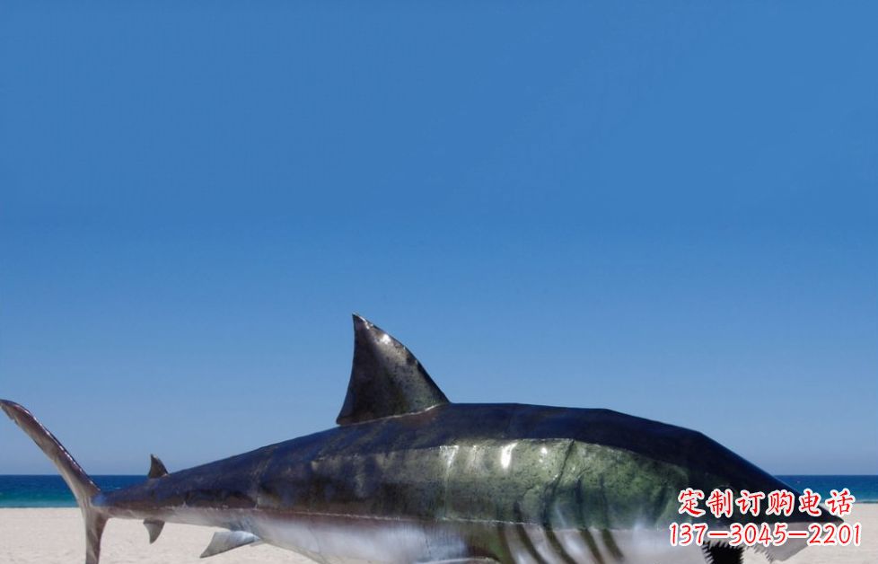 湖州海洋生物之美——不锈钢鲨鱼雕塑