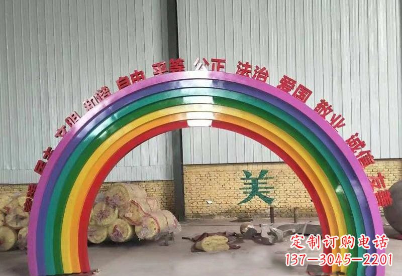 湖州表达不锈钢社会主义核心价值观的彩虹拱门雕塑