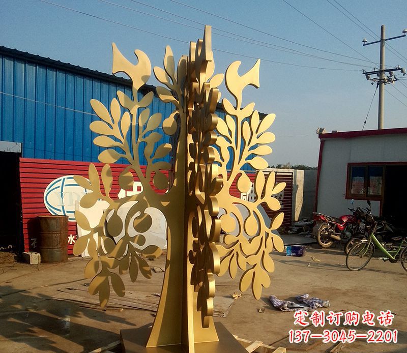 湖州不锈钢树叶园林景观雕塑——美妙绝伦的艺术之作