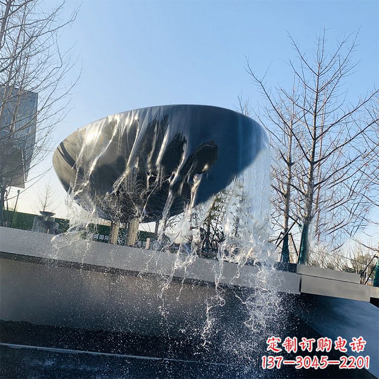 湖州不锈钢水钵瀑布喷泉雕塑艺术与美感的完美结合