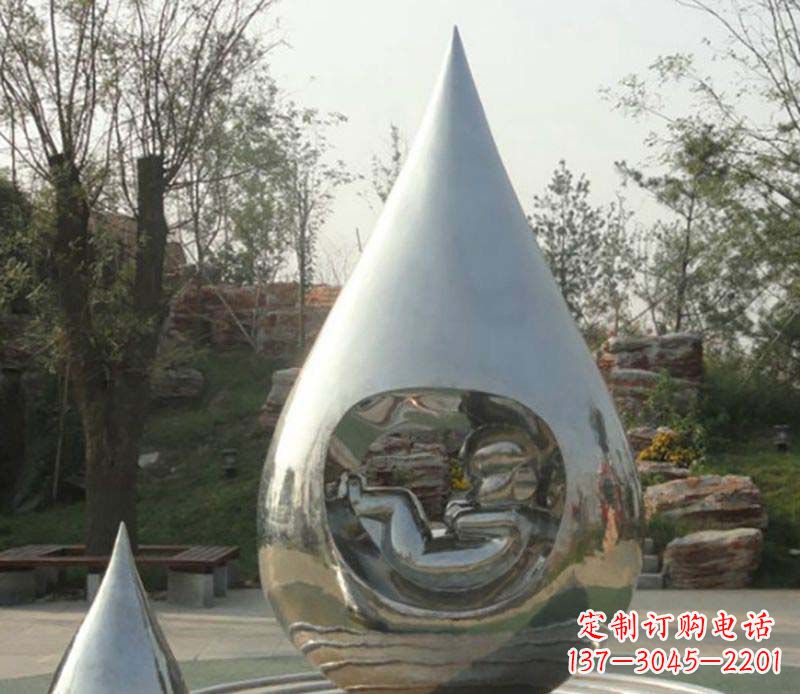 湖州不锈钢水滴雕塑精致简约的艺术之美