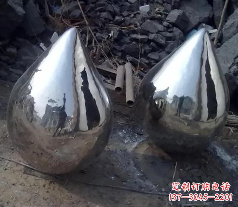 湖州不锈钢水滴雕塑美丽绽放