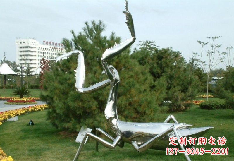 湖州不锈钢螳螂雕塑艺术的精美结晶