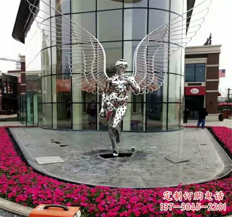 湖州不锈钢天使雕塑传递着爱的美丽