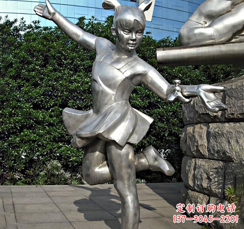 湖州儿童雕塑不锈钢跳舞人物