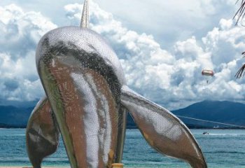 湖州不锈钢鲸鱼雕塑精美绝伦