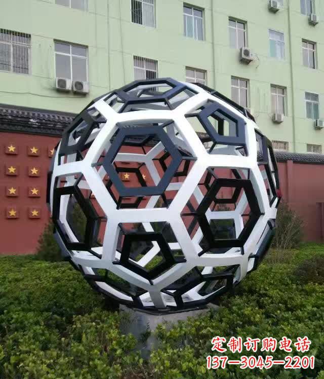 湖州不锈钢足球雕塑缔造校园新风貌