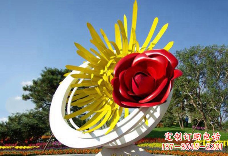湖州不锈钢玫瑰花雕塑——给城市景观带来美丽