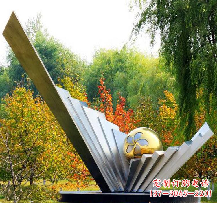 湖州不锈钢扇贝雕塑美丽的自然景观