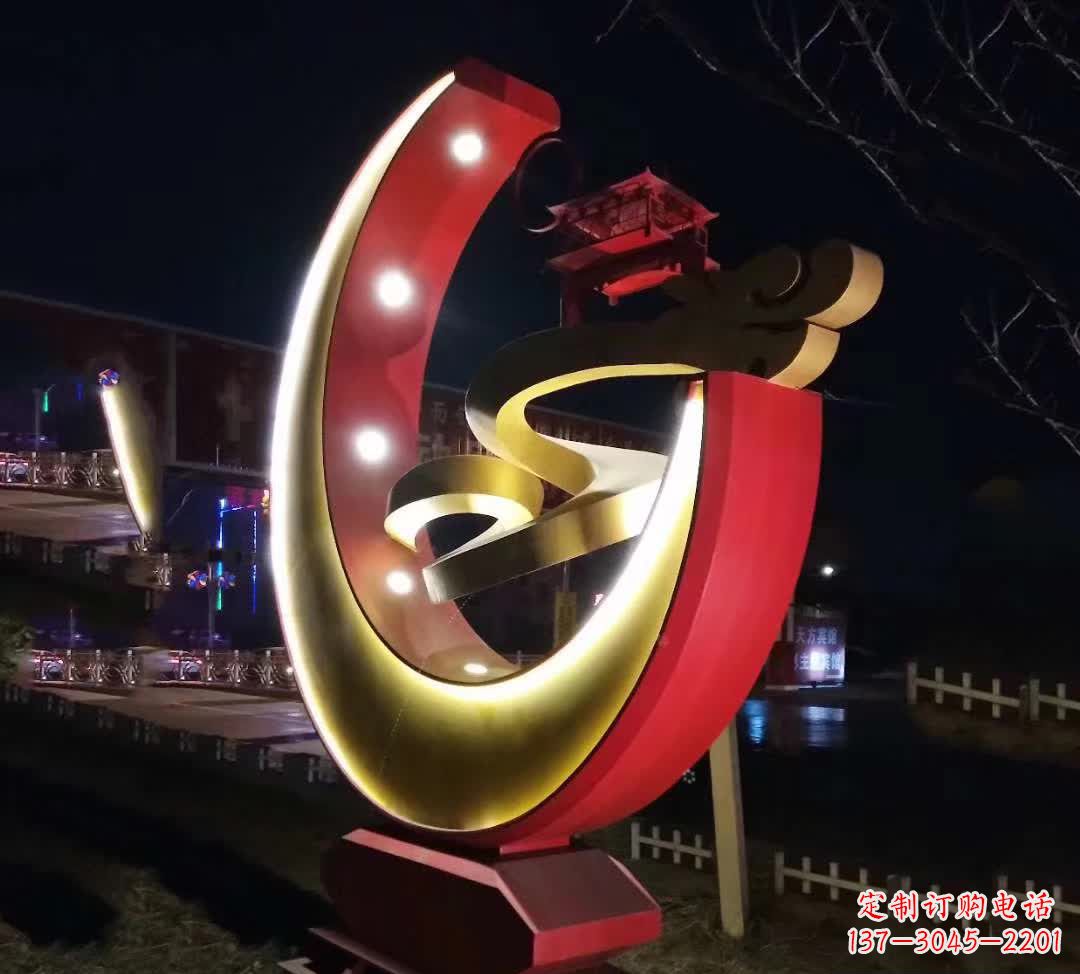 湖州不锈钢月亮抽象雕塑——璀璨星空下的绝美艺术