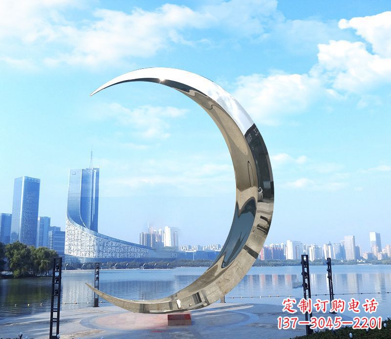 湖州不锈钢月亮雕塑象征着美丽的月亮