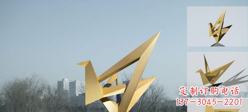 湖州不锈钢仙鹤雕塑灵动的艺术符号