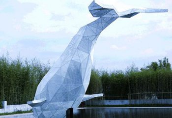 湖州大型公园景区园林动物景观雕塑不锈钢网格鲸鱼