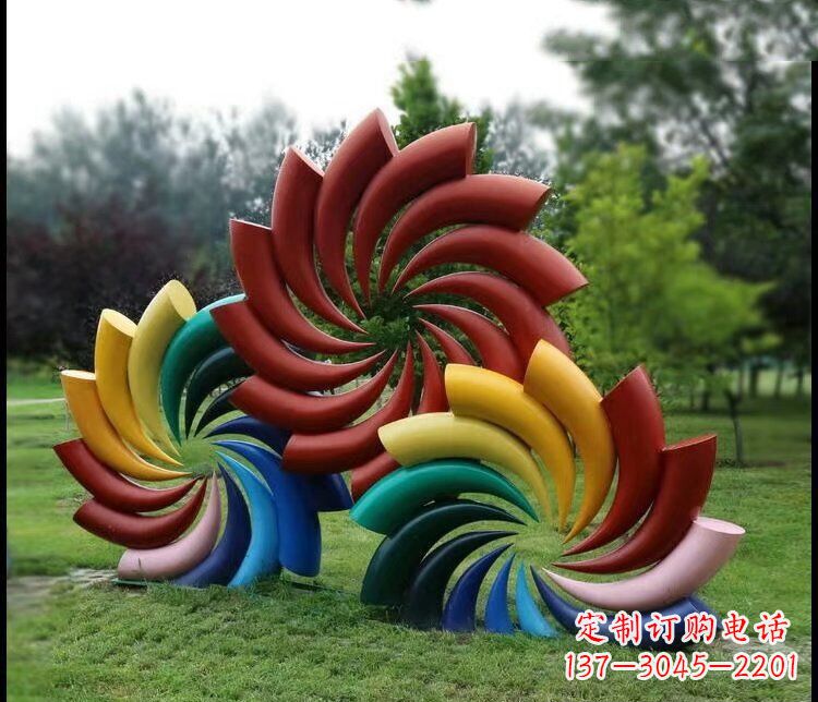 湖州彩色不锈钢风车雕塑