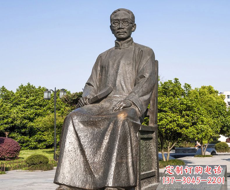 湖州蔡元培一位教育家的雕塑