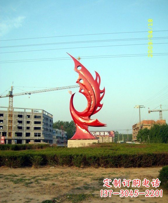 湖州不锈钢凤凰雕塑传承传统文化的艺术精品