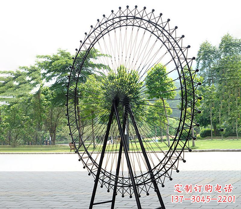 湖州不锈钢摩天轮雕塑视觉与空间的结合