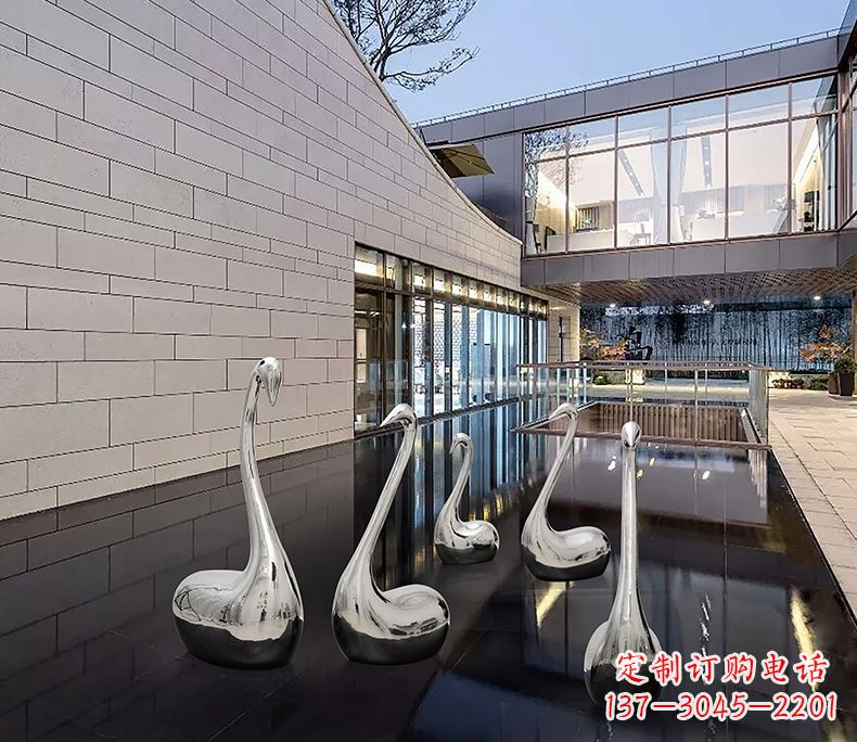湖州质朴无华的不锈钢天鹅雕塑
