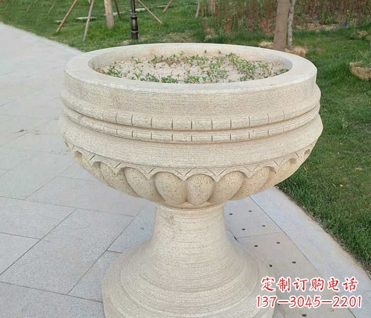 湖州大理石花盆石雕